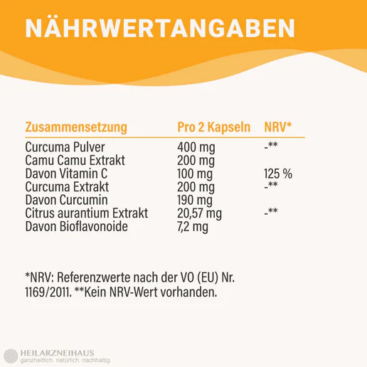 Curcumin + Vitamin C Kapseln: Camu Camu + Kurkuma